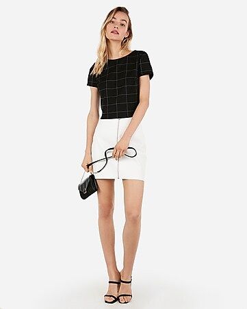 high waisted (minus the) leather zip mini skirt | Express