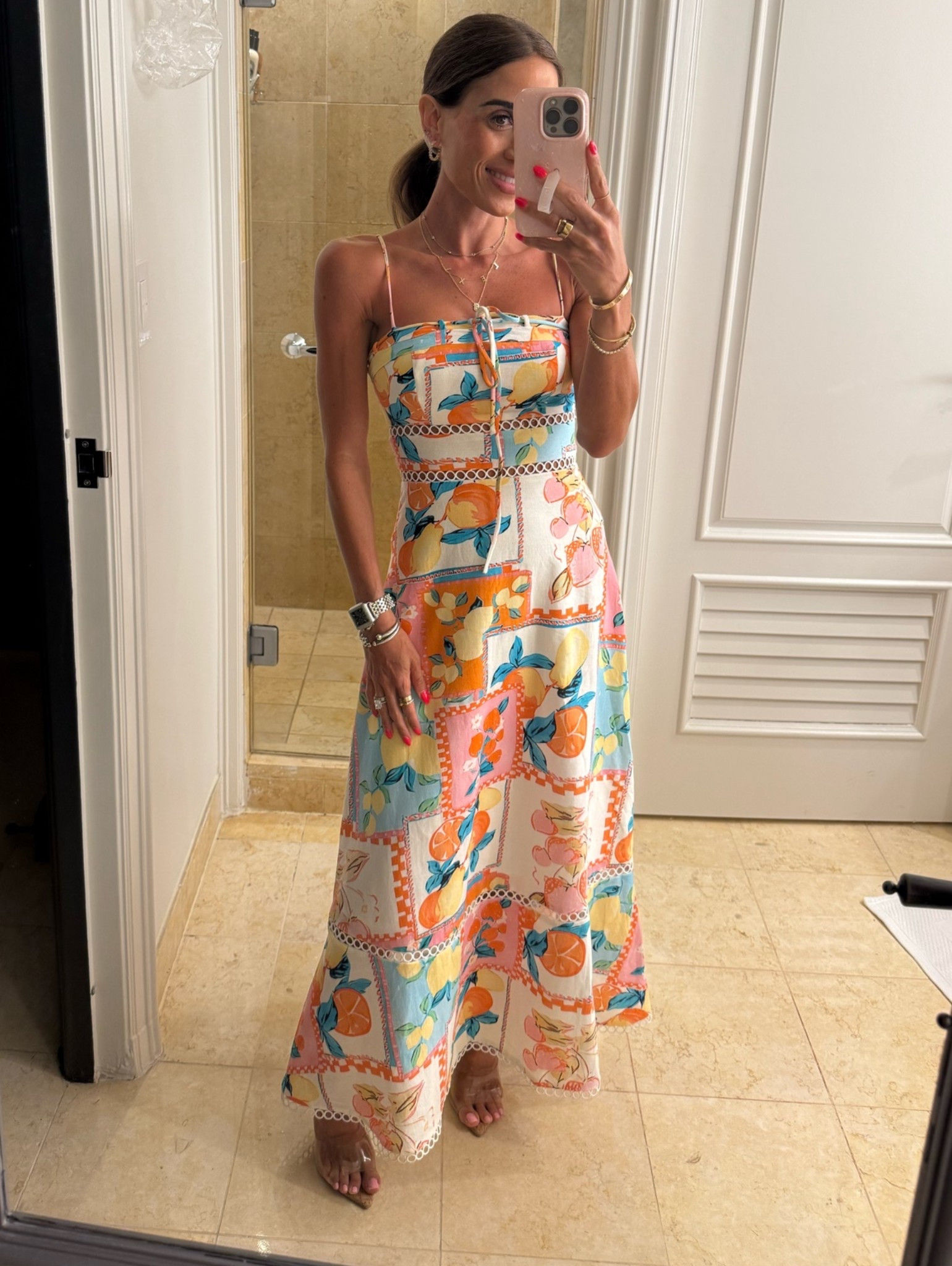 The cutest fruit printed vacation dress petite friendly. Warring xxs rubs small. Love the detailing and fabric 
Italy dresses

#LTKPetite #LTKTravel #LTKSeasonal