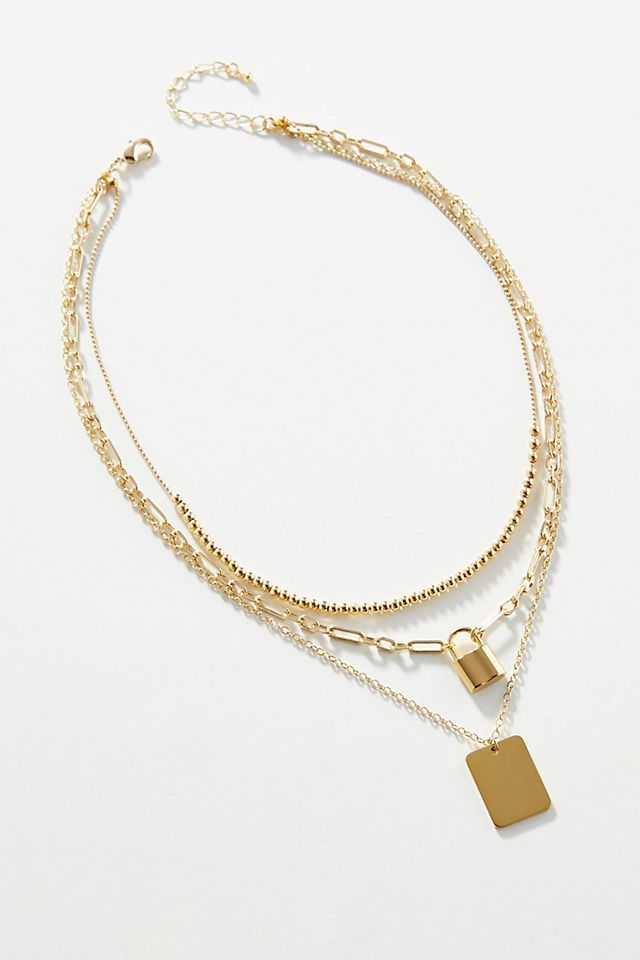 Lock Layered Necklace | Anthropologie (US)