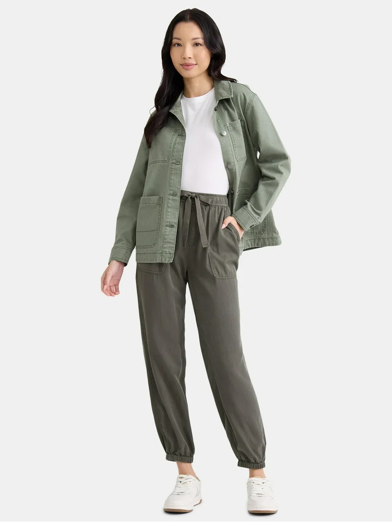 Time and Tru Women's High Rise Parachute Jogger Pants, 28" Inseam, Sizes XS-XXXL | Walmart (US)