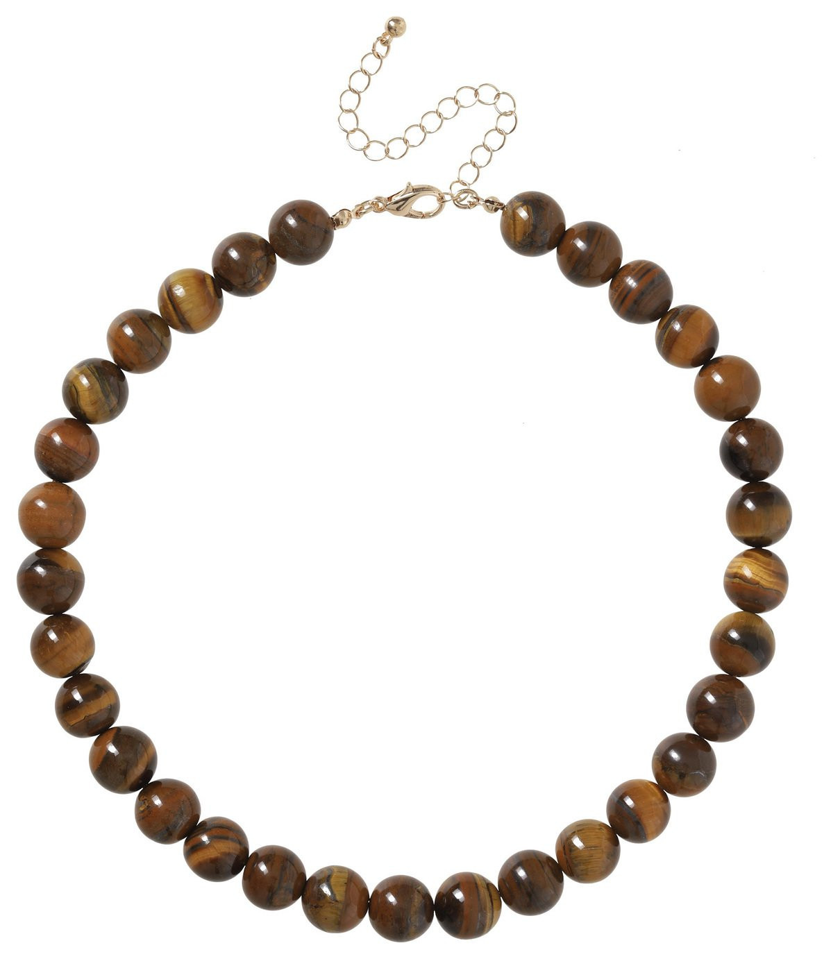 Liars & Lovers Tigers Eye Brown Beaded Necklace | argos.co.uk