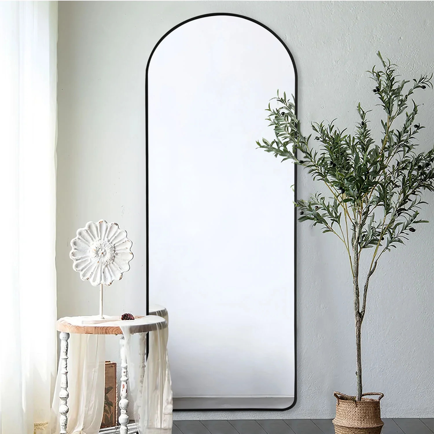 NeuType Large Arch Mirror Full Length  71"x24" Round Corner Aluminum Alloy Mirror,Black - Walmart... | Walmart (US)