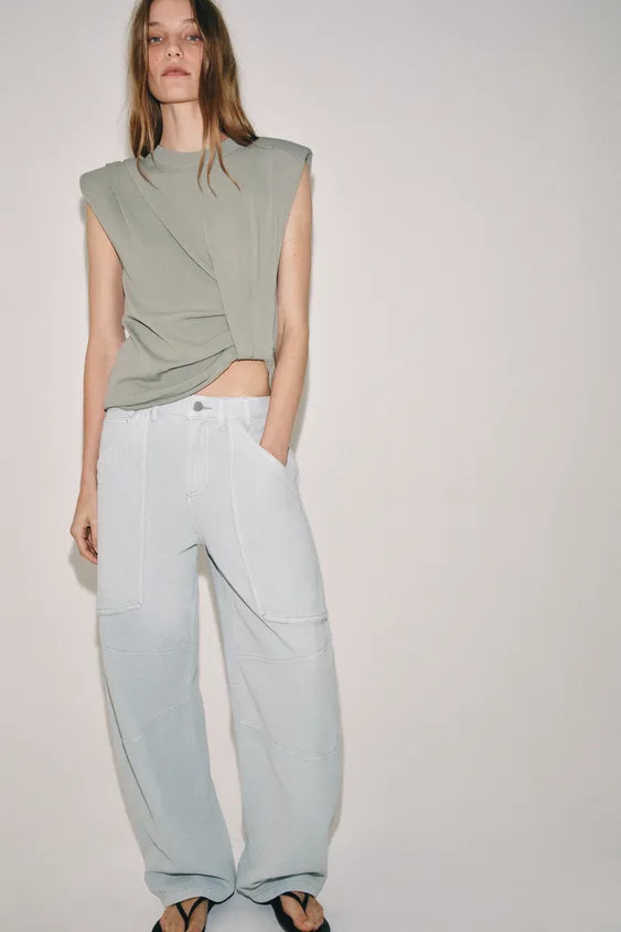 SHOULDER PAD KNIT TOP | Zara US