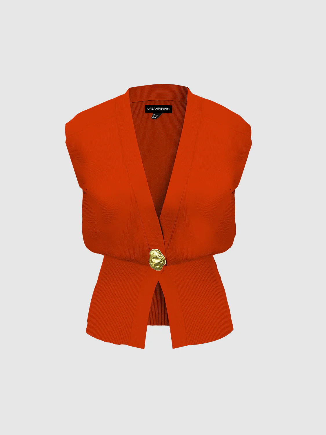 Sleeveless Knitted V-Neck Cardigans | Urban Revivo