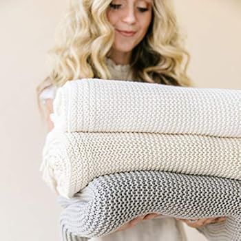 Makemake Organics Organic Throw Blanket GOTS Certified Organic Cotton Blanket Chunky Knit Super S... | Amazon (US)