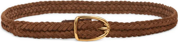 Angled Buckle Woven Suede Belt | Nordstrom