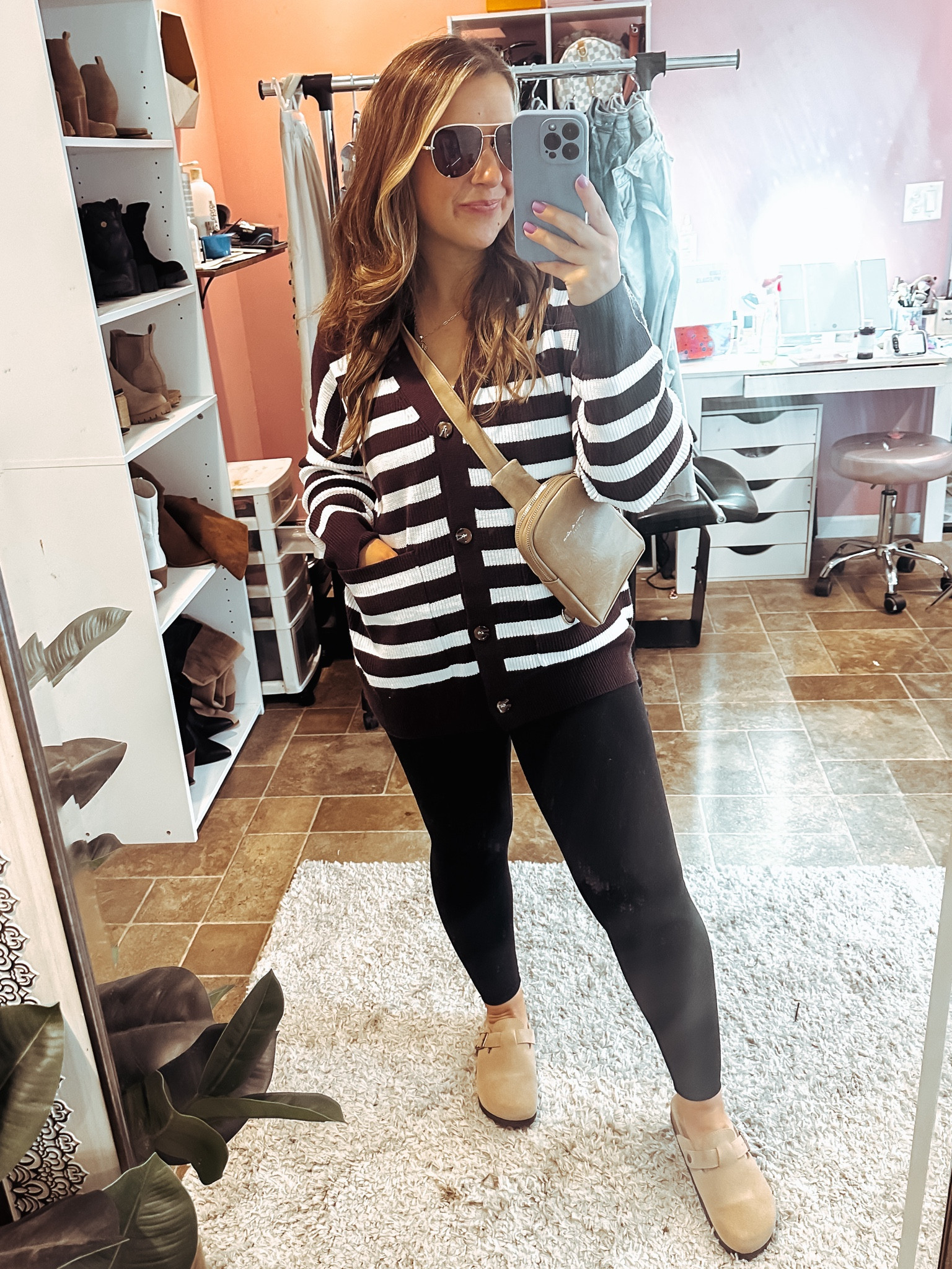 Amazon casual fall outfit idea. Oversized button down cardigan and leggings. Wearing a size small. 

#LTKStyleTip #LTKFindsUnder50 #LTKSeasonal