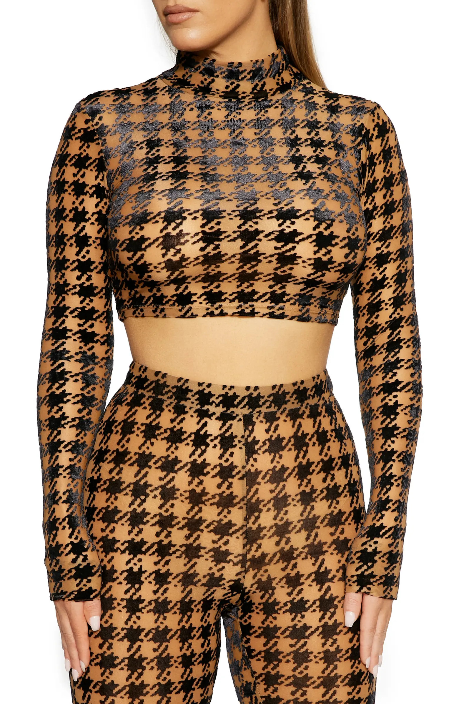 Naked Wardrobe Long Sleeve Turtleneck Crop Top | Nordstrom | Nordstrom