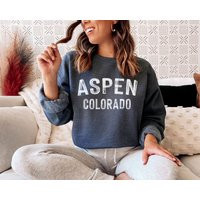 Aspen Colorado Sweatshirt Unisex Crewneck, Personalized Text Available | Etsy (US)