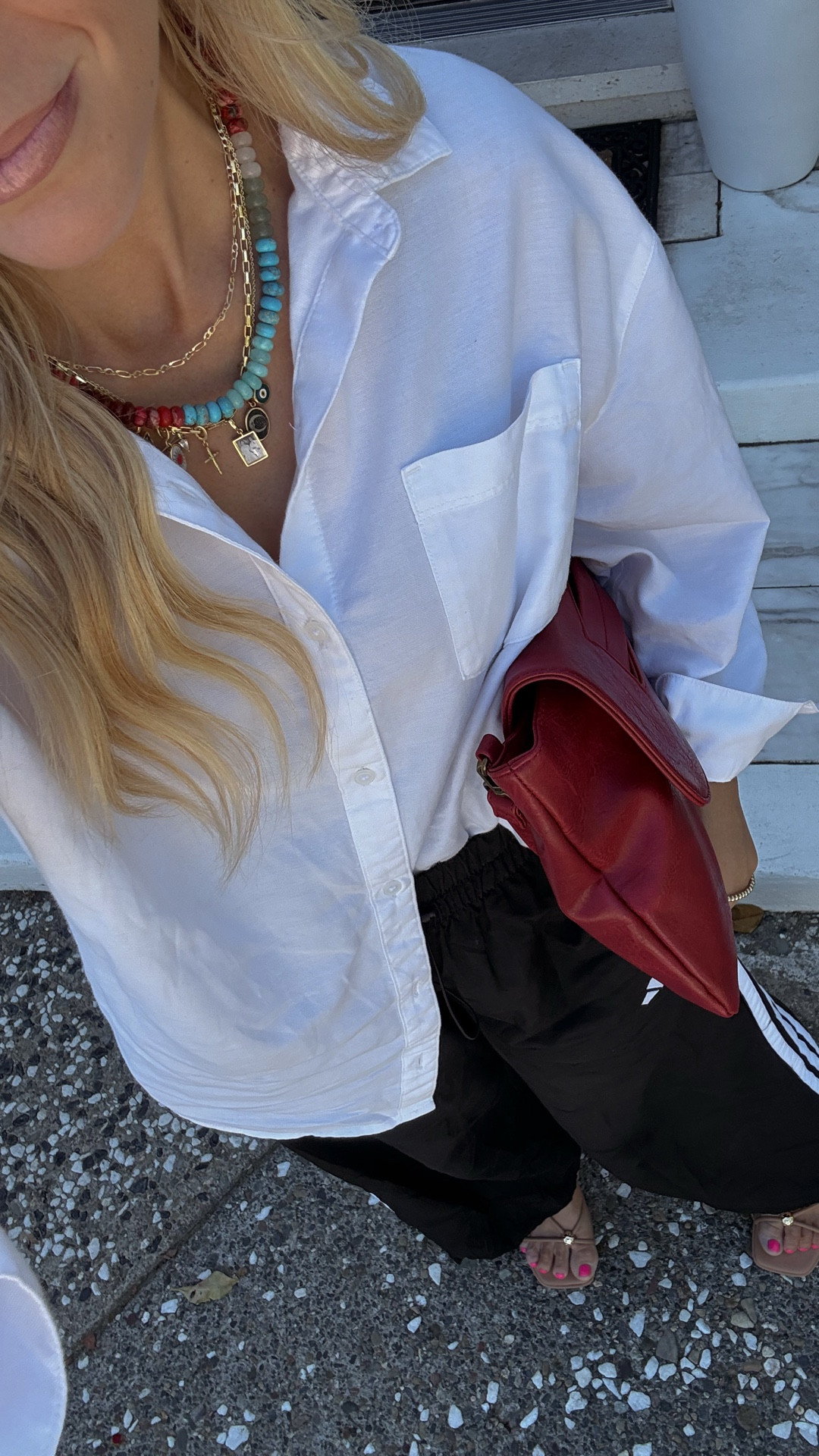 Athleisure but make it feel a little elevated and classy— when I want to be comfy but not always resort to a matching set. 🤍

Top is my favorite button up EVER from old navy and it’s 40% off right now. 🎉

Bottoms from Amazon!

#LTKmomlife #LTKgrwm #LTKootd