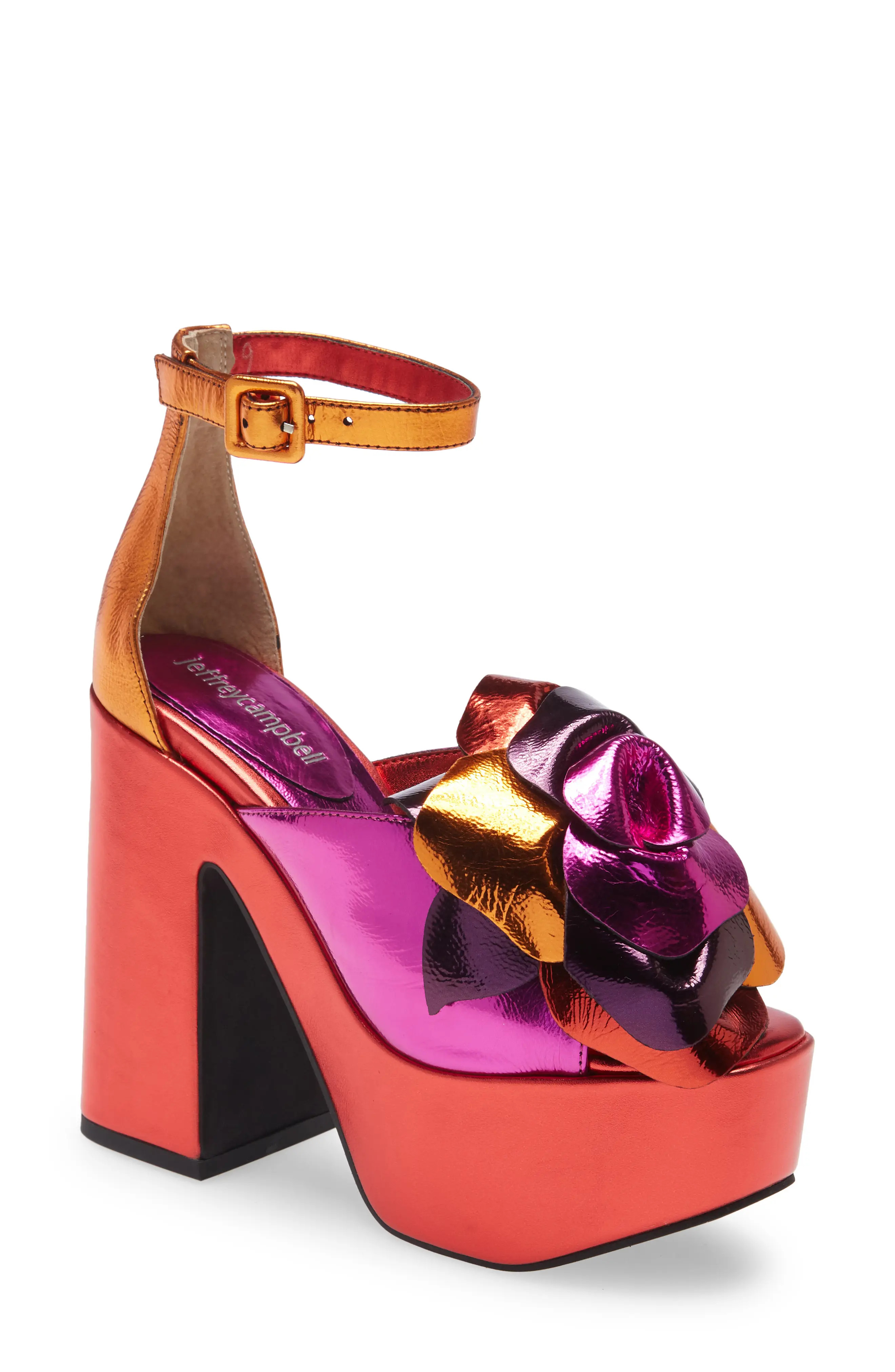 Jeffrey Campbell Candice Platform Sandal in Bright Metallic Multi at Nordstrom, Size 6 | Nordstrom