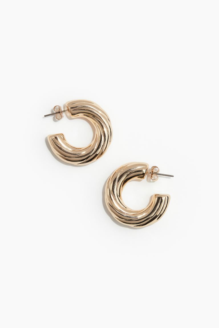 Twisted Hoop Earrings - Gold-colored - Ladies | H&M US | H&M (US + CA)