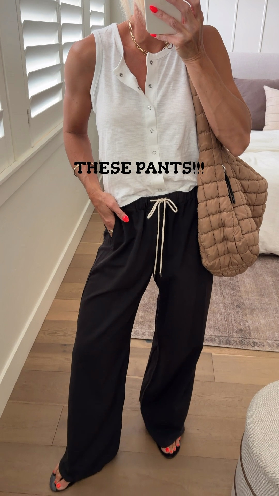 New @Target  tank & pants! 
Simple summer pieces were mixing & matching and wearing on repeat. 
I sized down in tank to a small, and wearing a medium in the pants. They fit big— size down if you don’t need the length.

#LTKootd #LTKmomlife #LTKOver40