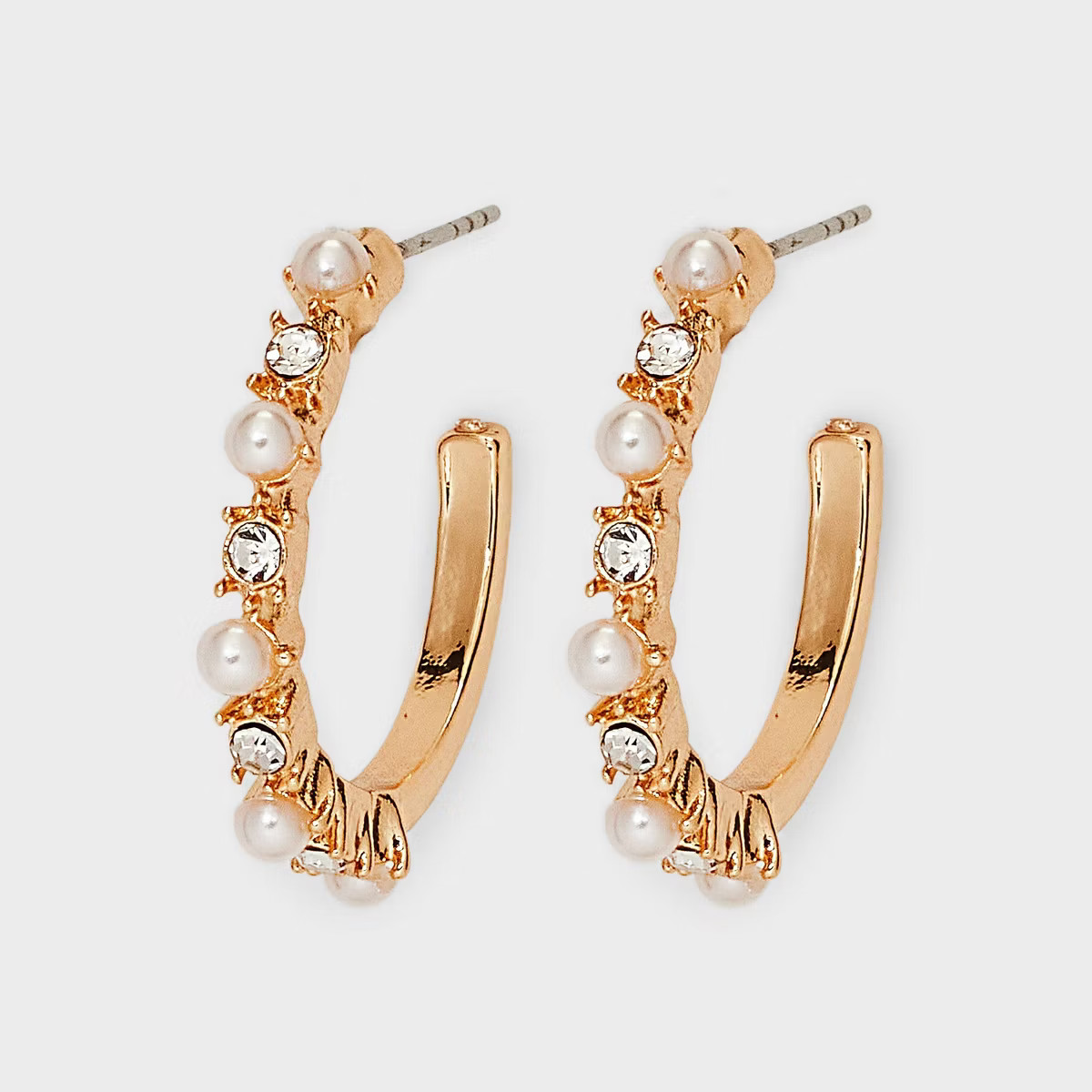 Pearl Hoop Earrings - A New Day™ Gold | Target