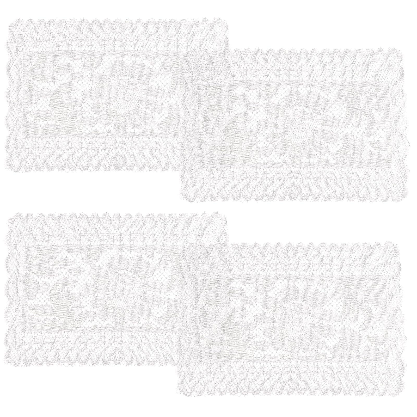10 Pcs White Lace Doilies for Tables, Rectangle Embroidered Lace Tablemats, Retro French Style Fl... | Amazon (US)