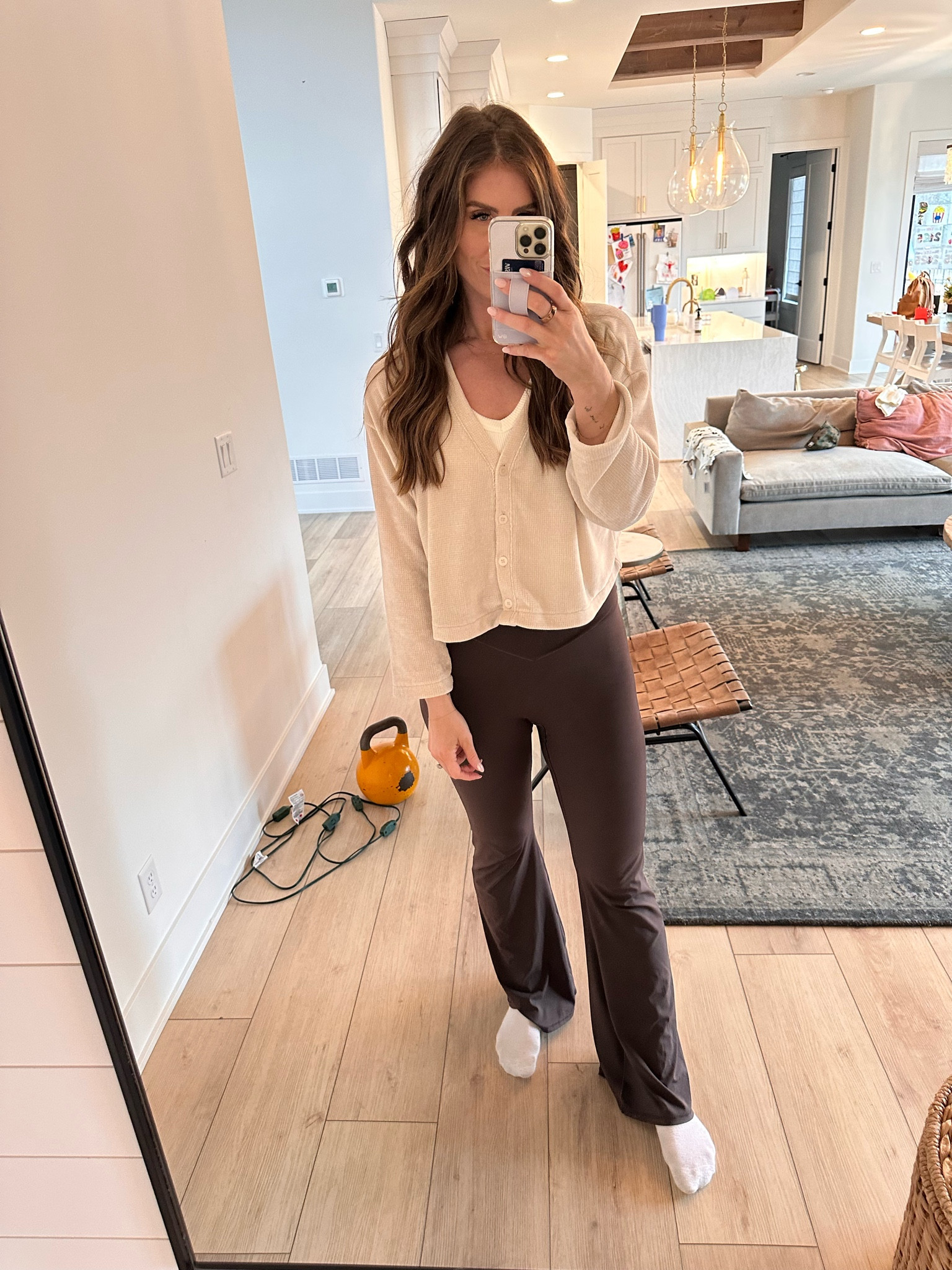 Got my favorite Amazon leggings in brown and loved them with this little sweater yesterday! They come in many lengths and are tall girl friendly! The material seriously feels like butter 

#LTKStyleTip #LTKFindsUnder100 #LTKMostLoved
