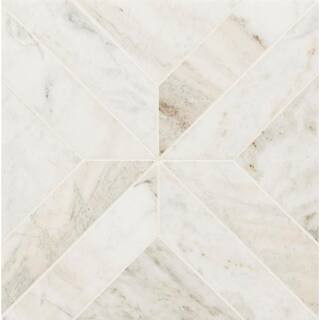 Arabescato Venato White 12 in. x 12 in. x 10mm Honed Mosaic Marble Floor and Wall Tile (10 sq. ft... | The Home Depot