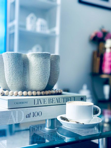 Having a cup of mocha while I admire this textured vase! It’s aesthetically pleasing to my coffee table books! #aestheticallypleasing #coffeetabledecor

#LTKstyletip #LTKhome