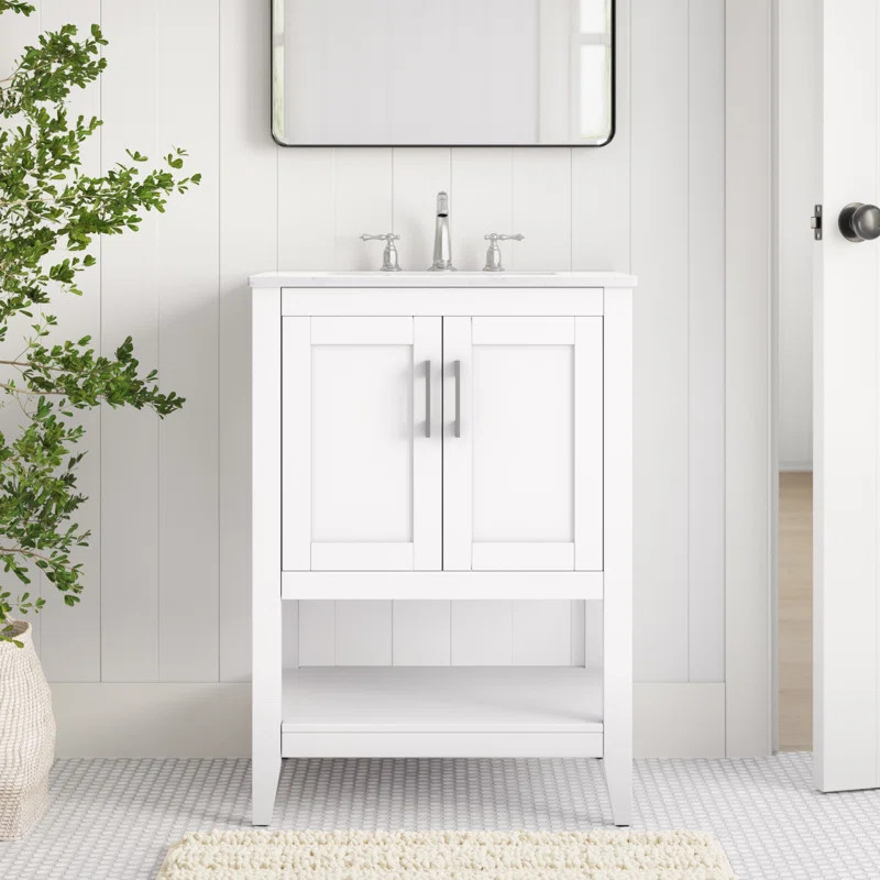 Trieste 24'' Free-standing Single Bathroom Vanity with Quartz Vanity Top | Wayfair North America