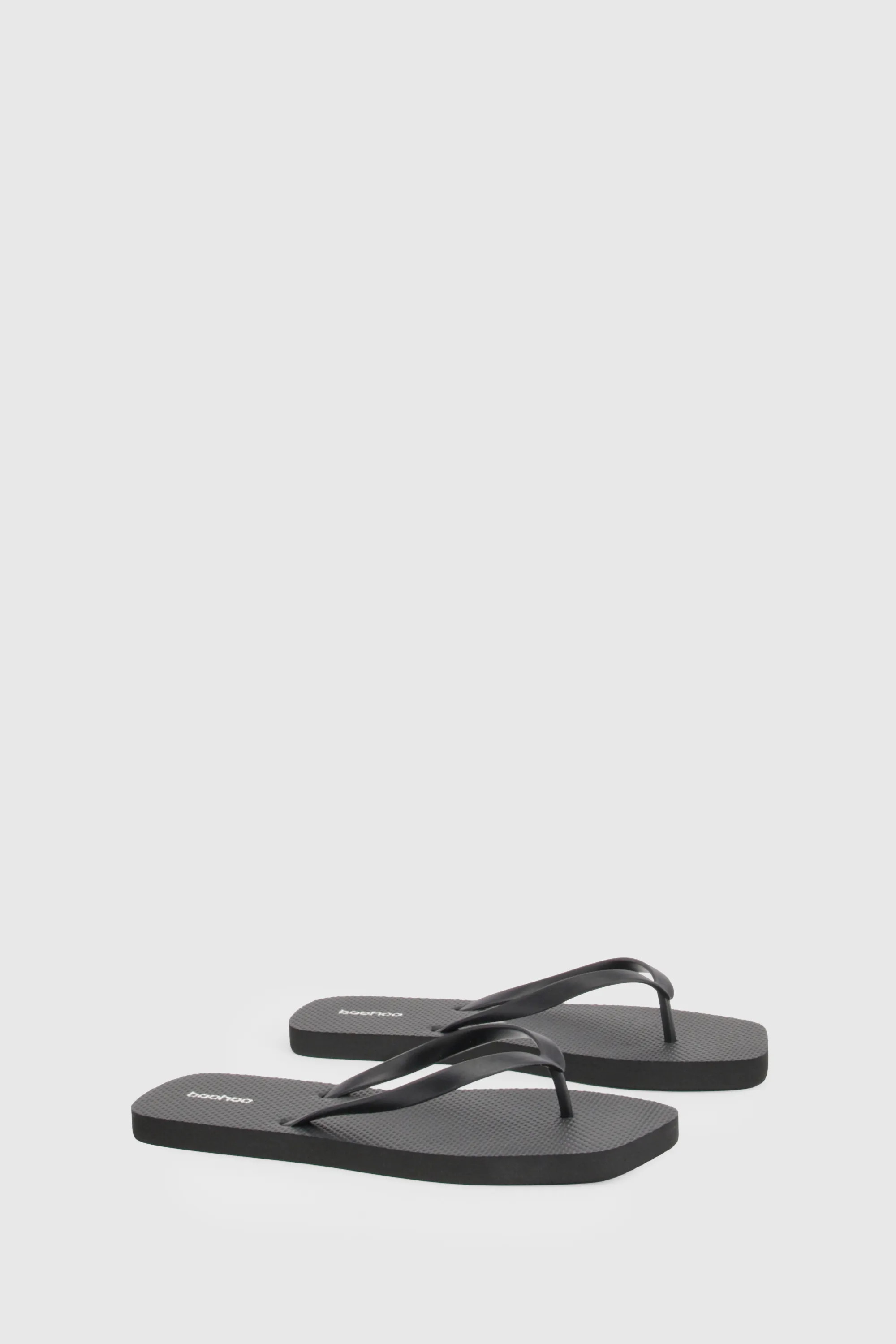 Black Square Toe Flip Flops | Boohoo | Boohoo.com (UK & IE)