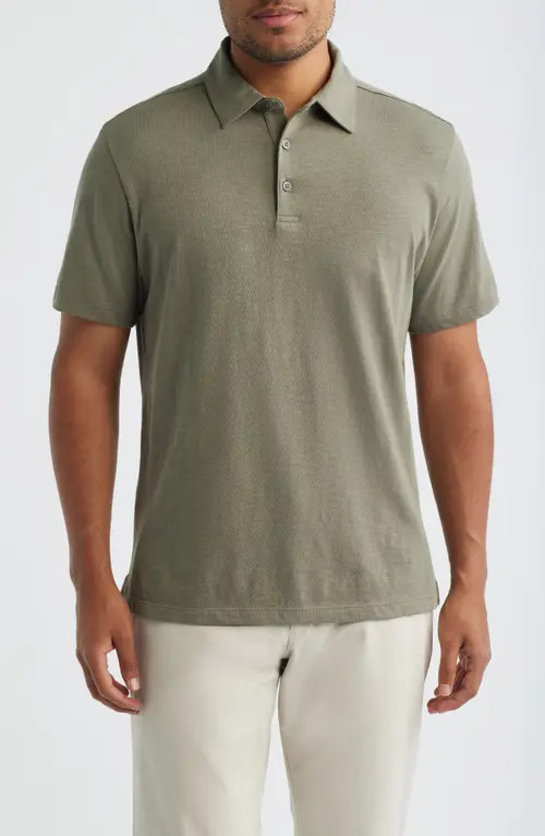 Robert Barakett Brightwood Slub Cotton Polo in Dusty Olive at Nordstrom, Size Xx-Large | Nordstrom