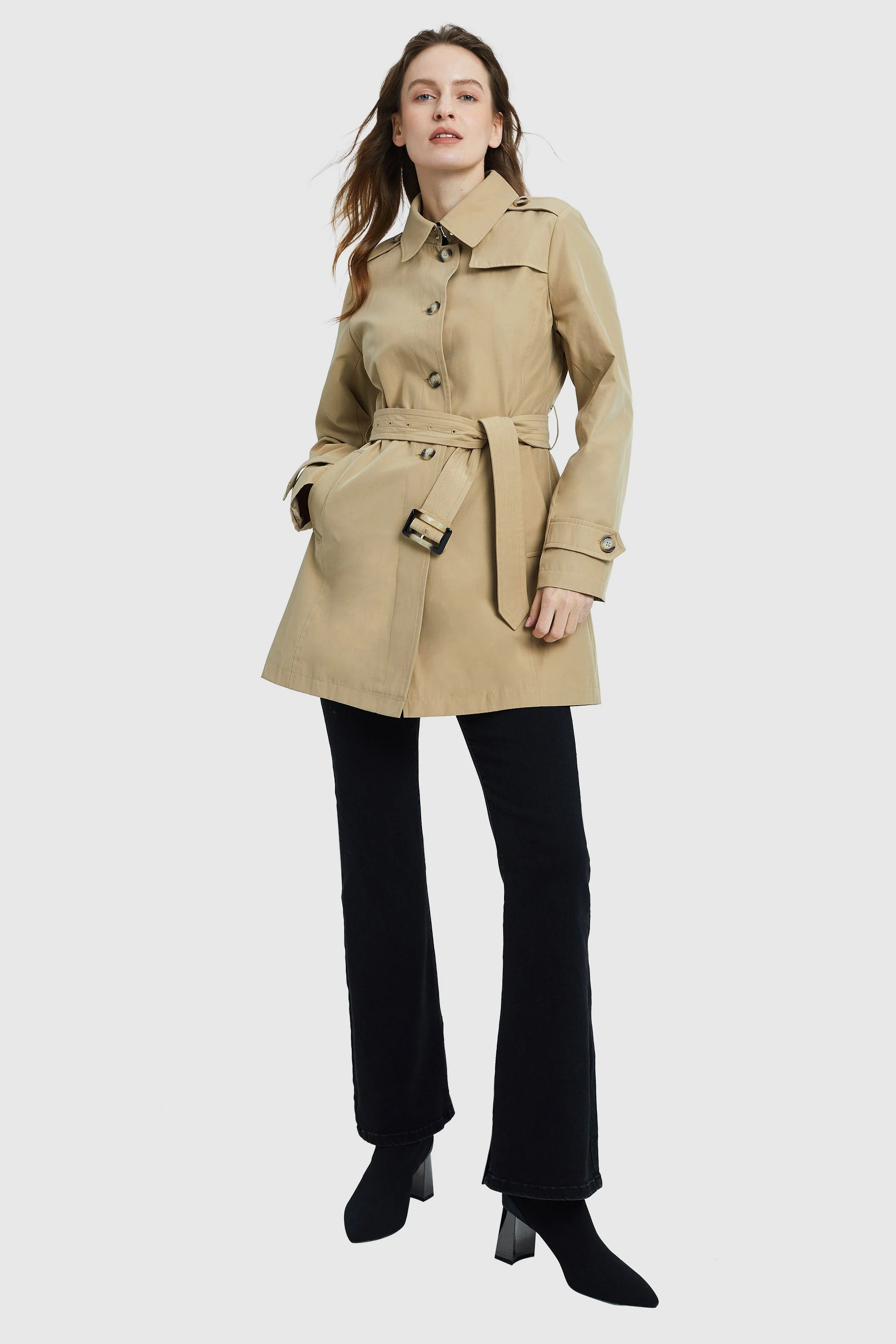 Orolay Women's Windproof Classic Slim Belted Trench Coat | Orolay