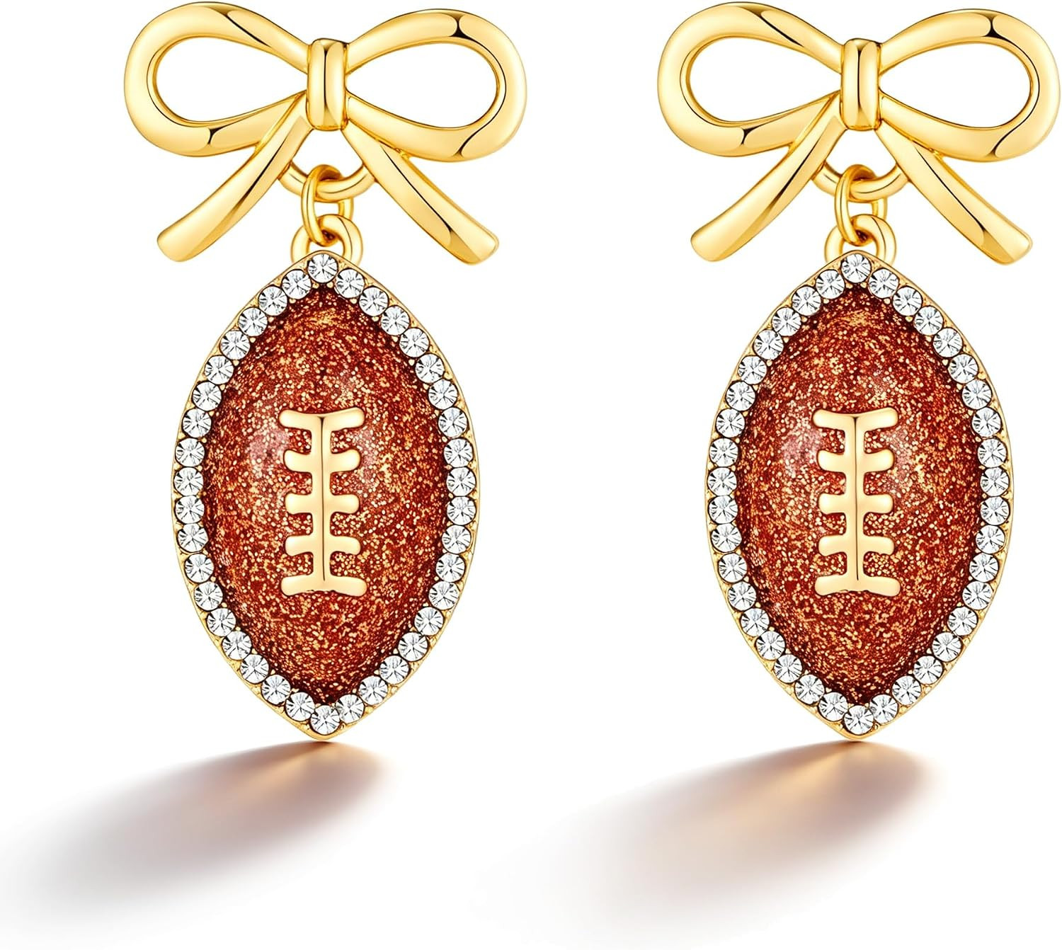 Football Earrings for Women Bow Sports Dangle Earrings Rugby Jewelry | Amazon (US)