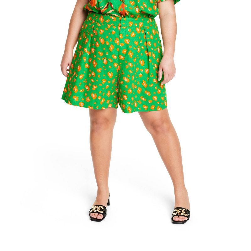 Women's Leopard Print Shorts - Tabitha Brown for Target Green/Orange | Target