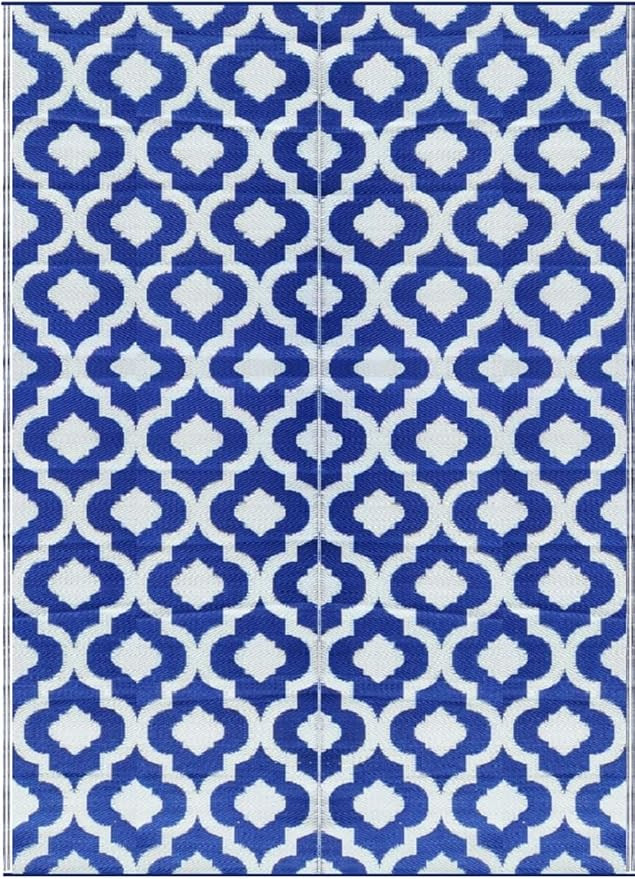 BalajeesUSA Outdoor Patio Rugs clearance 5'x7' (152 cm x 214 cm) Blue n White 4477 | Amazon (US)