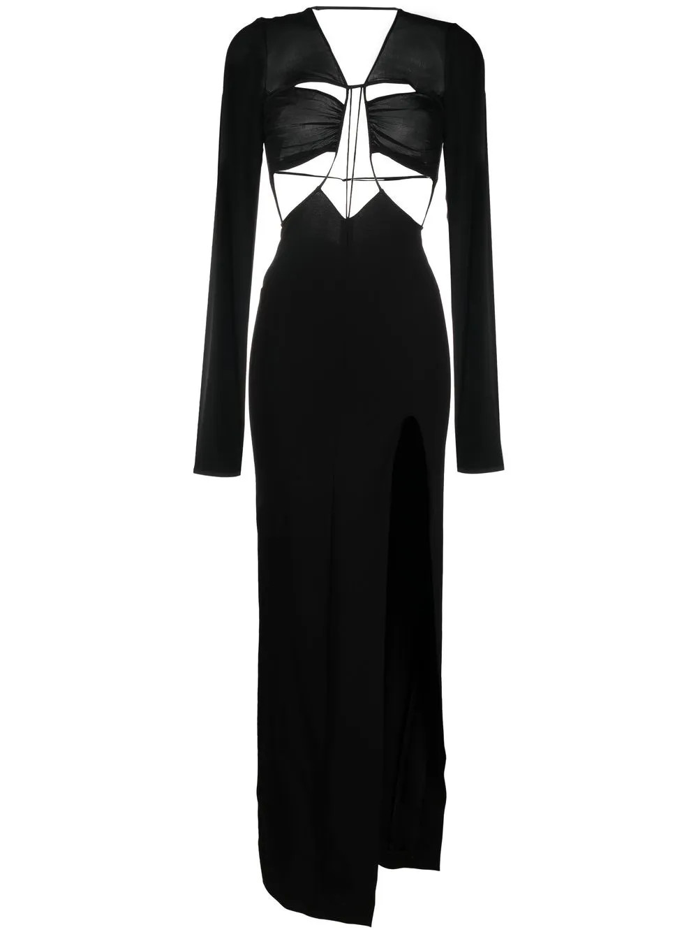 robe mi-longue à détail de découpe | Farfetch Global