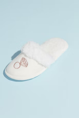Metallic Embroidered Bride Slippers | Davids Bridal
