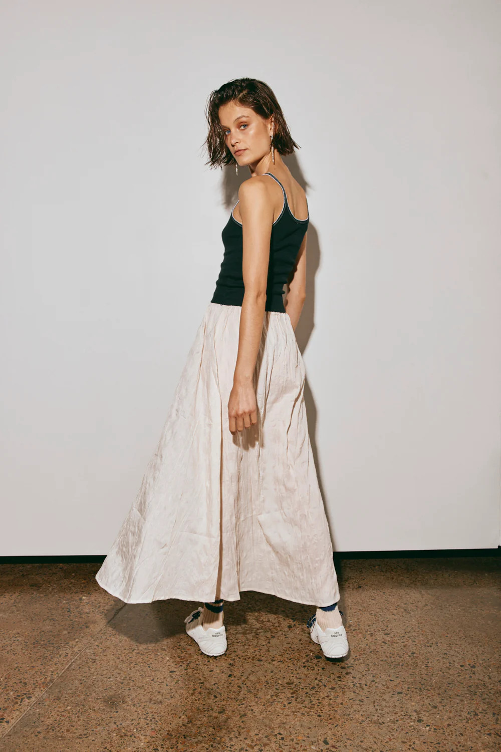 Solara Midi Skirt Cream | VRG Grl