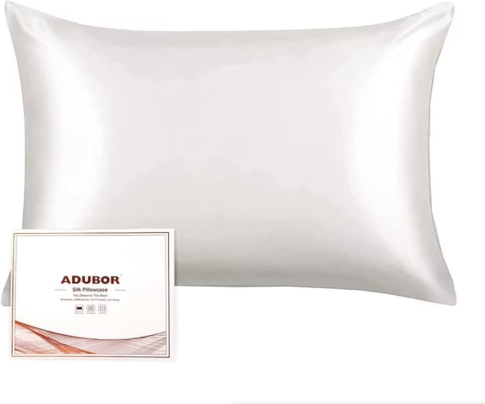 Adubor Mulberry Silk Pillowcase Silk Pillow Cases for Hair and Skin with Hidden Zipper, Both Side... | Amazon (US)
