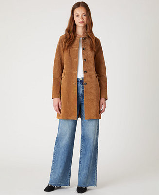 BLANK NYC Women's Suede Collared Trench Coat - Macy's | Macy's