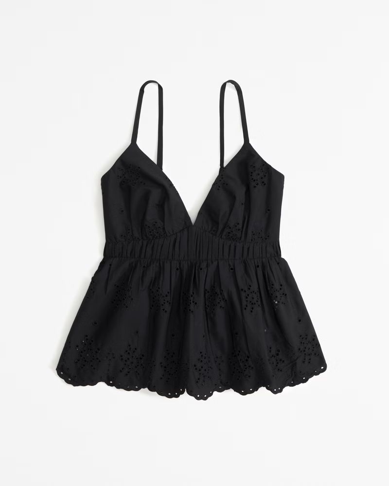 Eyelet Embroidered Bow-Back Top | Abercrombie & Fitch (US)