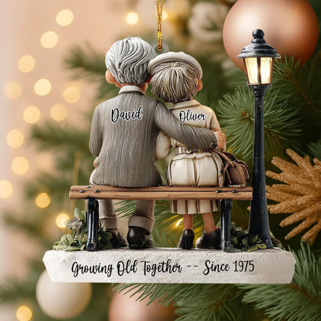 Personalized Growing Old Together Old Couple Ornament 2025, Custom Name & Year Keepsake for Grand... | Amazon (US)