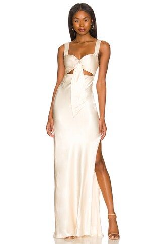 Shona Joy Bow Tie Maxi Dress in Cream from Revolve.com | Revolve Clothing (Global)