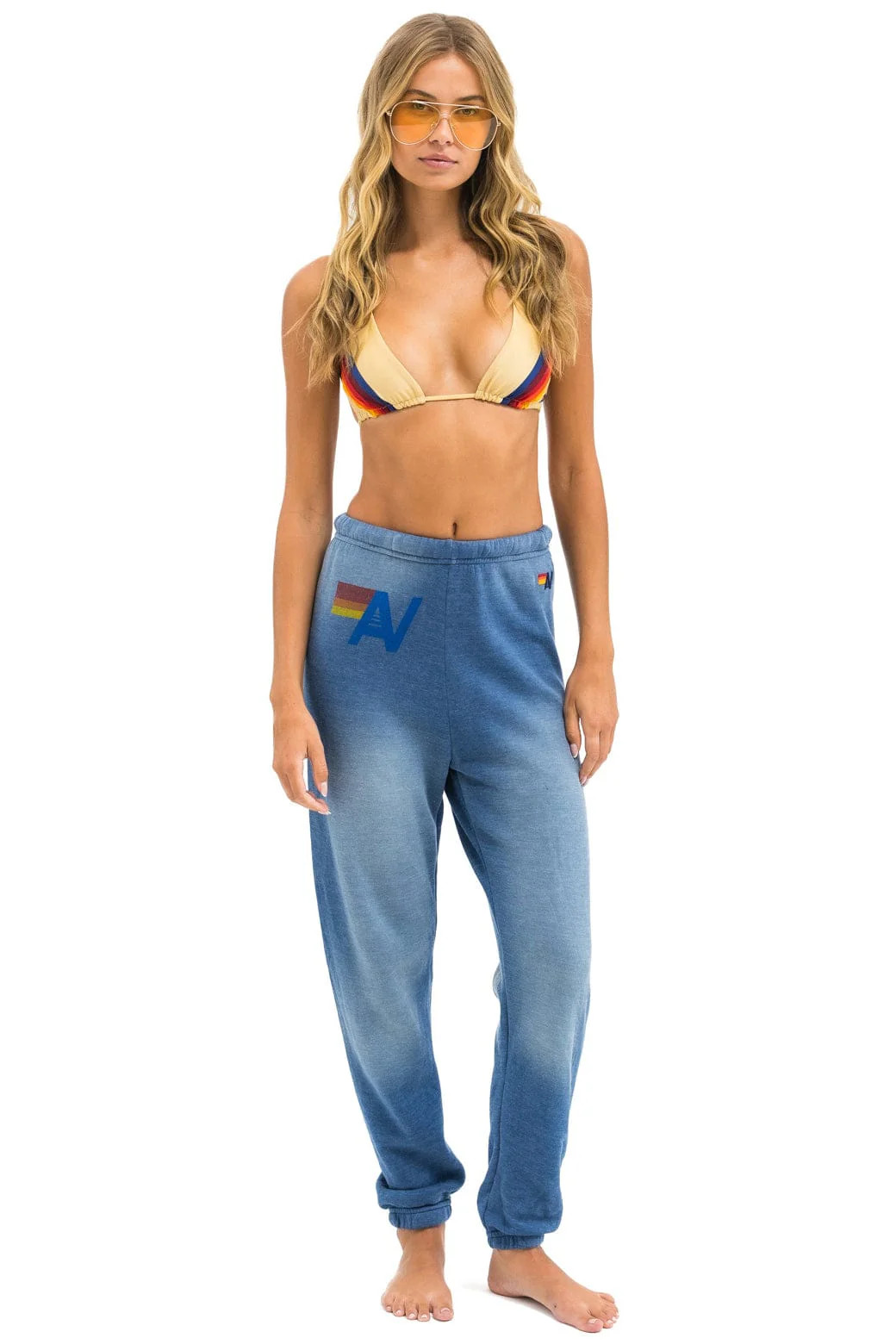 VINTAGE LOGO SWEATPANTS - FADED WATER | Aviator Nation