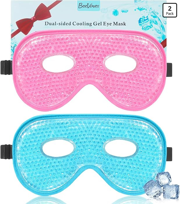 BeeVines Gel Eye Mask, 2 Pack XL Jumbo Size Cooling Ice Masks for Puffy Eyes for Men & Women, Col... | Amazon (US)