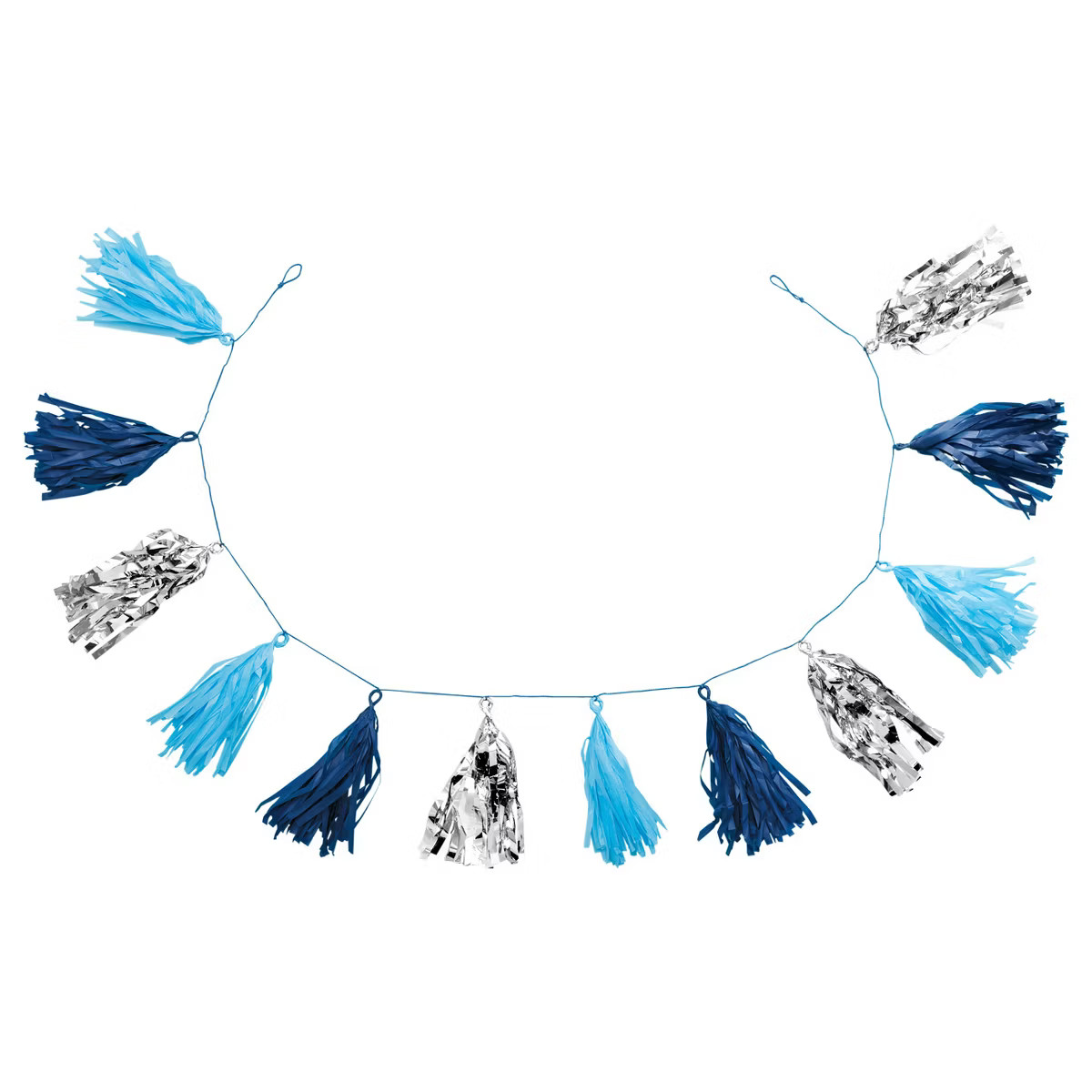 82" Tassel Garland Blue/Silver - Spritz™ | Target