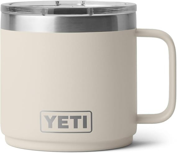 YETI Rambler 14 oz Ceramic Lined Stackable Mug, Cape Taupe | Double-Wall Vacuum Insulated, Stainl... | Amazon (US)