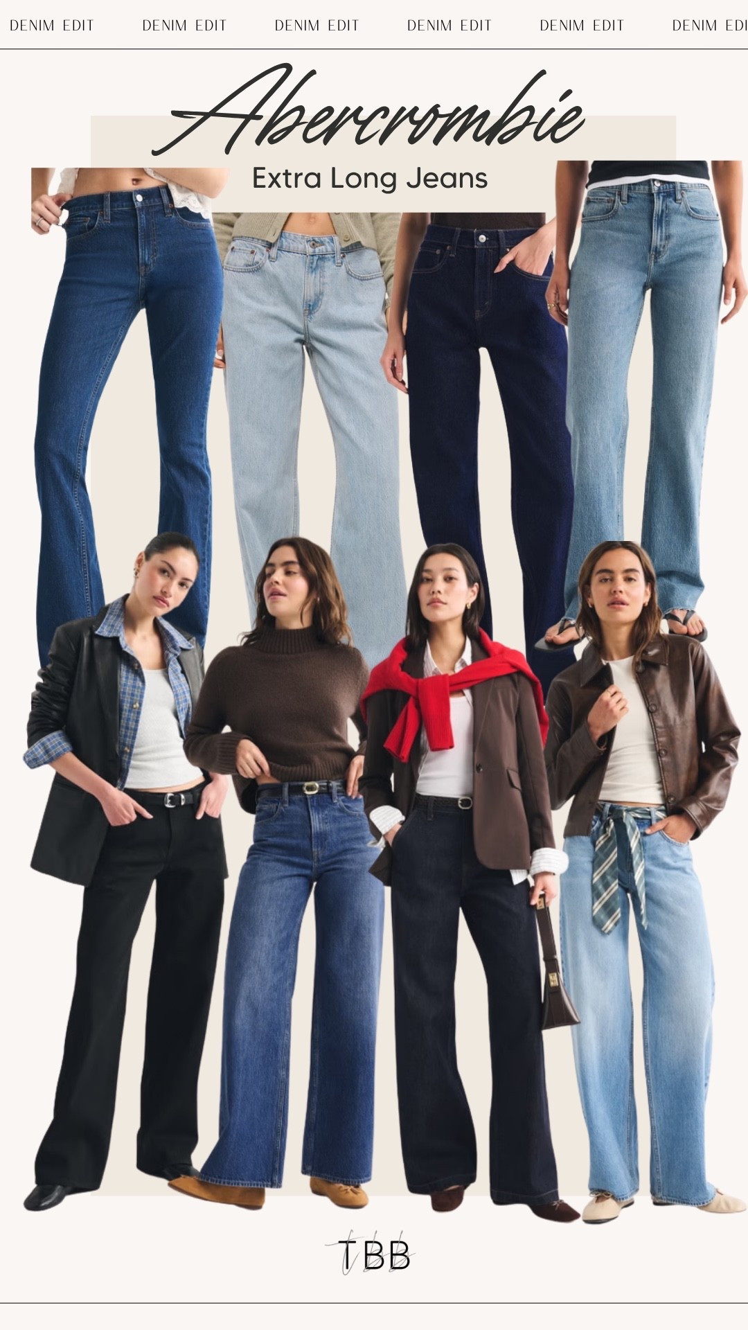 Extra long Abercrombie jeans are here 🙌 These are already selling fast!

Sizing:

Low Loose – True to size, 27 Extra Long. They do have a relaxed fit, and I actually think they wear more like a mid-rise than a true low-rise (they hit just below my belly button), so don’t let “low rise” scare you!

90’s Relaxed Straight – True to size, 27 Extra Long.

High Rise Wide Leg – True to size, 27 Extra Long.

#LTKootd #LTKSeasonal #LTKTall