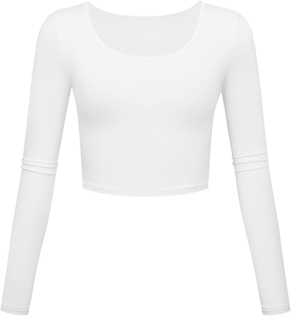 Kindcall Lightweight Basic Crop Tops Slim Fit Long Sleeve Workout Shirts for Women | Amazon (US)