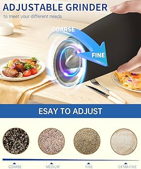 CIRCLE JOY Gravity Electric Salt and Pepper Grinder Set Automatic Salt and Pepper Grinder Set wit... | Amazon (US)