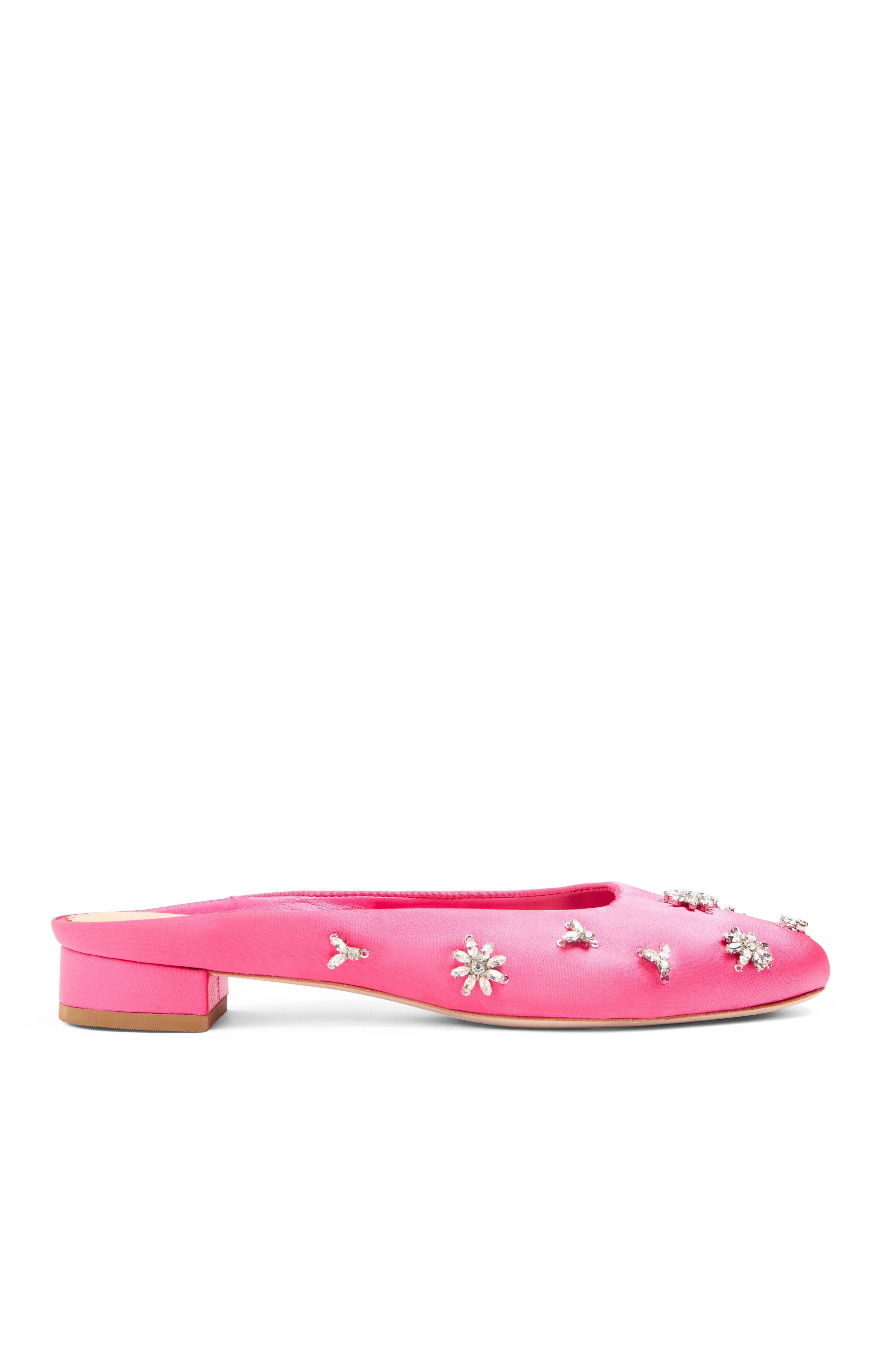 Callie Satin Mule 37.5 / Calla Lily/Clear | Cinq à Sept