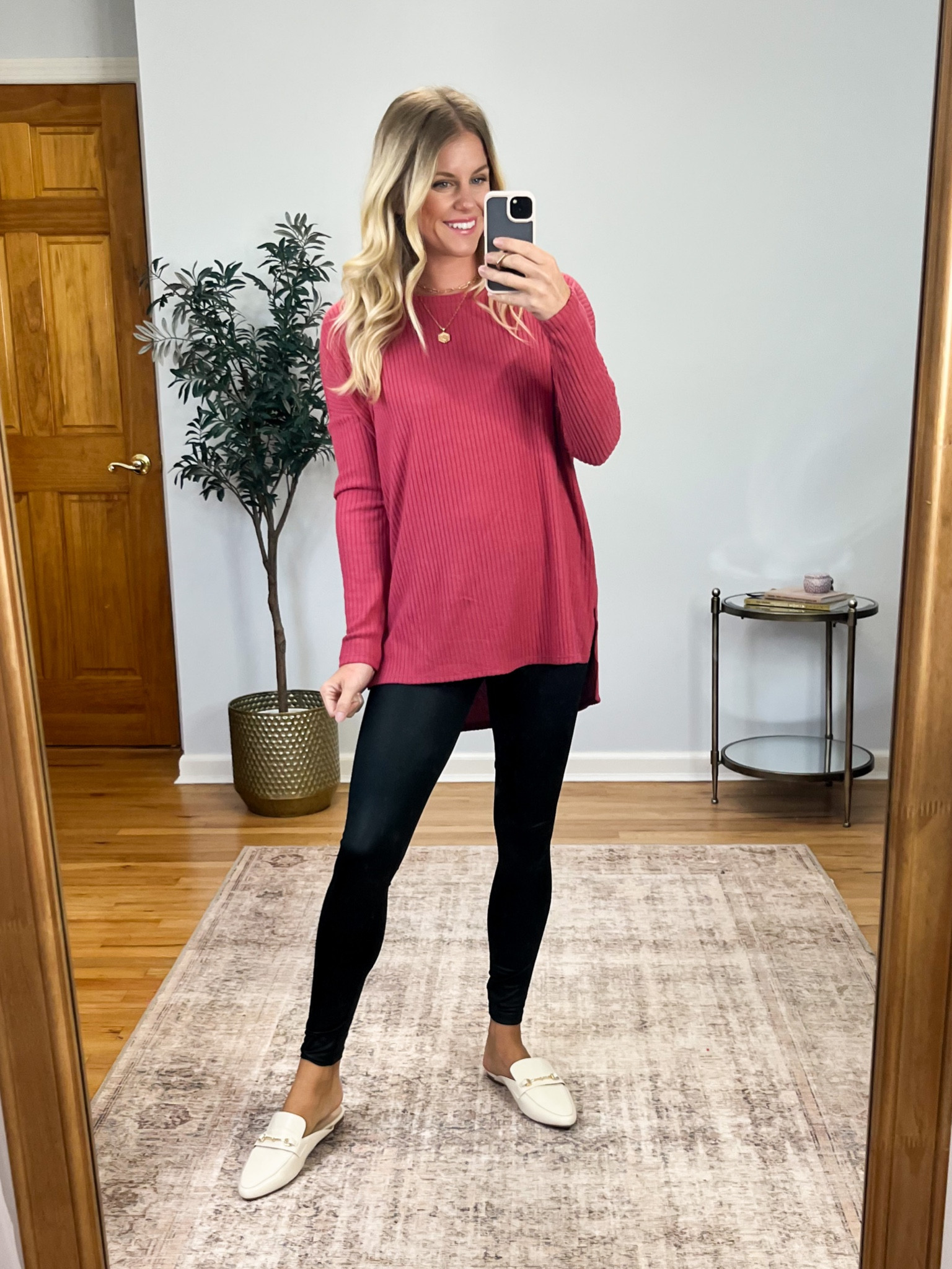 I LOVE this tunic! This is the third color I have purchased. Only $16  Nice and soft, not too thick and perfect for wearing with leggings! Fits true to size. Wearing size small. 

#LTKfindsunder50 #LTKSeasonal