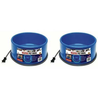 Farm Innovators 60W Premium Plastic Heated Pet Dog/Cat Water Bowl, 2 Pack, Blue | Target