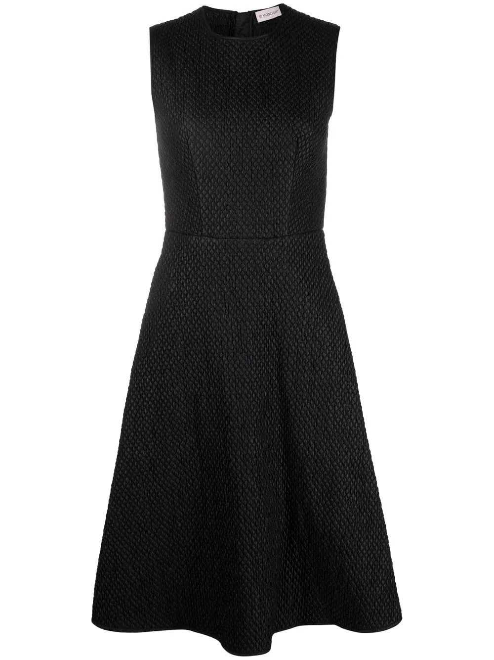 Moncler Quilted Sleeveless Flared Dress | Black | FARFETCH SI | Farfetch Global