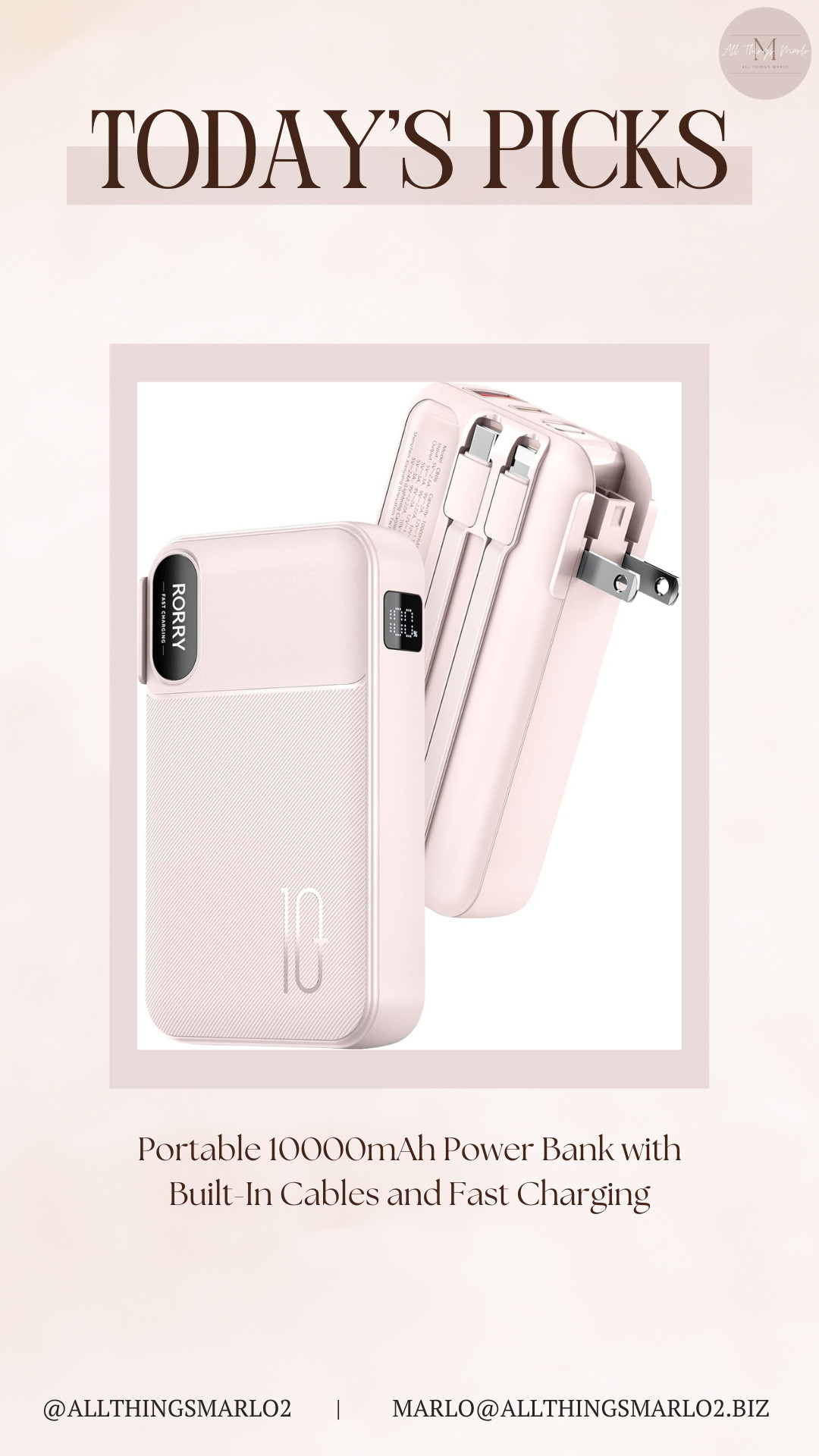 Portable 10000mAh Power Bank with Built-In Cables and Fast Charging 

 #LTKHome #LTKTravel