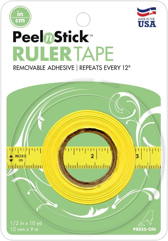 iCraft PeelnStick Removable Adhesive Ruler Tape, 12 inch Repeating Imperial (inch) + Metric (cm) ... | Amazon (US)